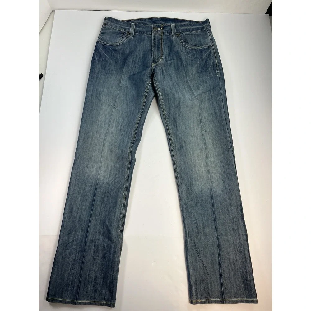 VTG Levi's 514 Jeans Mens 34x32 Blue Denim Slim Straight Grunge Flap Pocket Y2K